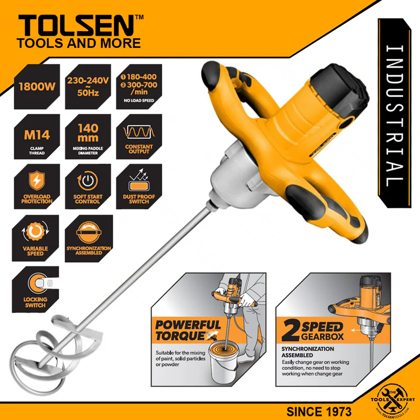 Paint & Cement Mixer 2 Speed (1800W) Industrial Grade